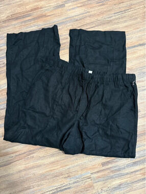 Dot dot dot black linen blend pants size large